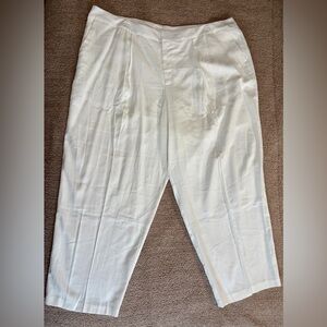 Eloquii Ivory Pleated Trousers